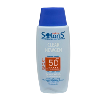 ژل ضد آفتاب سولاریس اسپرت بی‌رنگ آردن SPF 50، مقاوم در برابر تعریق، بافت ژلی سبک و مناسب استفاده روزانه و فعالیت‌های ورزشی