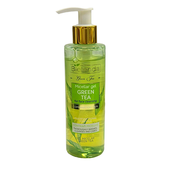 bielenda-green-tea-micellar-gel-200ml ژل میسلار شستشوی صورت بیلندا مدل Green Teaمناسب پوست مختلط و چرب 200 میلیلیتر
