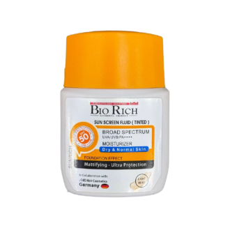 ضد آفتاب فلوئیدی رنگی بایوریچ Bio Rich Sun Screen Fluid Tinted SPF 50 با محافظت بالا در برابر اشعه‌های UVA و UVB و پوشش طبیعی پوست