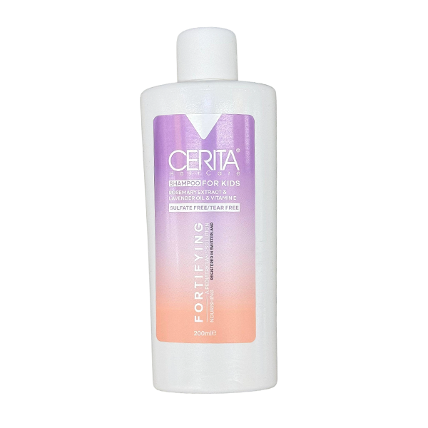 cerita-ha-care-kids-shampoo شامپو کودک سریتا Ha Care بدون سولفات و بدون سوزش چشم، حاوی عصاره رزماری، روغن اسطوخودوس و ویتامین E، مناسب شستشوی روزانه موهای کودکان