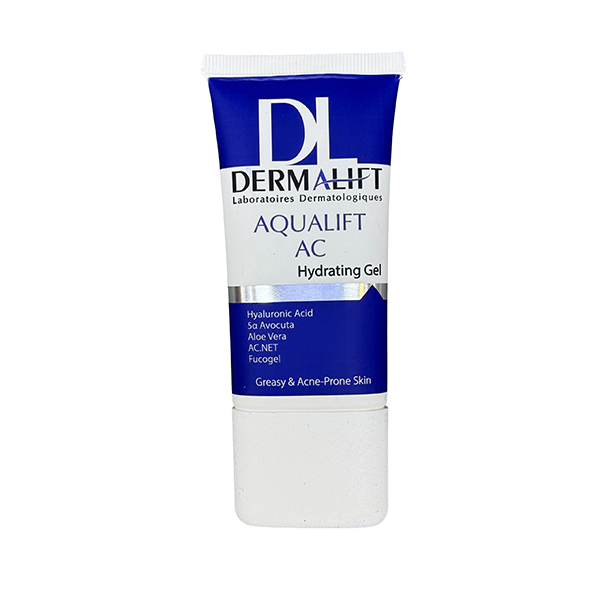 dermalift-aqualift-ac-hydrating-gel-oily-acne-prone-skin ژل آبرسان پوست چرب و مستعد آکنه درمالیفت آکوالیفت AC | آبرسان فاقد چربی و کنترلکننده چربی پوست، حاوی هیالورونیک اسید، AC.NET، آلوئهورا، Fucogel و 5α Avocuta برای آبرسانی و کنترل چربی پوست