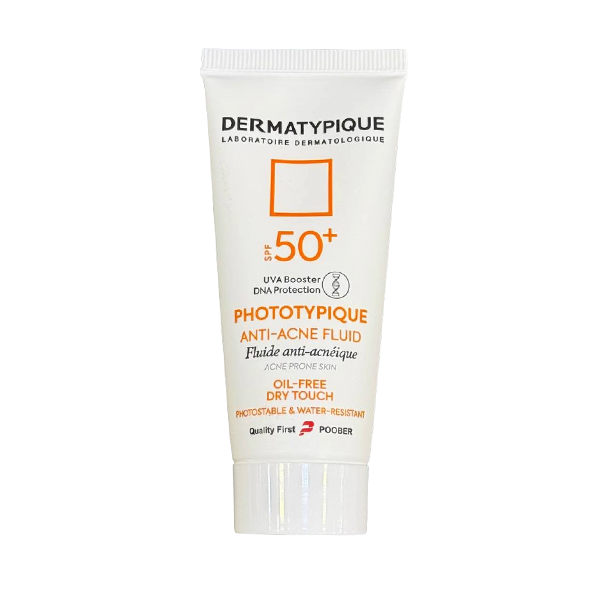 ضد آفتاب ضد جوش درماتیپیک SPF 50+ مناسب پوست چرب و مستعد آکنه با بافت فلوئیدی سبک