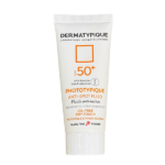 ضد آفتاب فلوئید ضد لک درماتیپیک SPF 50+ مناسب پوست دارای لک و مستعد لک، با محافظت بالا در برابر اشعه UVA و UVB، بافت سبک، بی‌رنگ، آبرسان و مناسب استفاده روزانه.