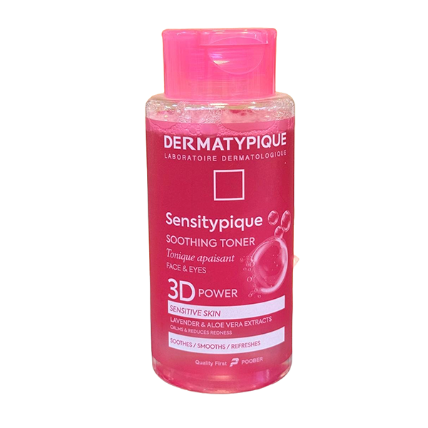dermatypique-sensitypique-soothing-toner تونر سنسیتیپیک درماتیپیک مناسب پوست حساس، آبرسان و تسکیندهنده، فاقد الکل، کمک به کاهش قرمزی و التهاب، حفظ تعادل pH پوست و مناسب استفاده روزانه.