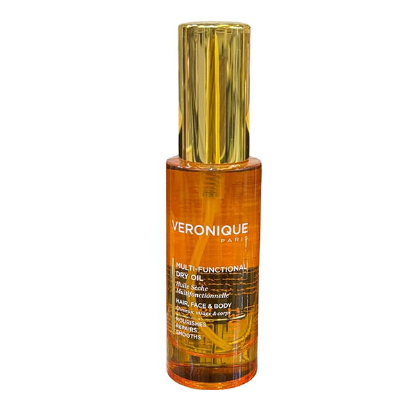 veronique-paris-multi-functional-oil روغن چندمنظوره ورونیک پاریس مناسب مو، صورت و بدن، آبرسان، تغذیهکننده، نرمکننده و ترمیمکننده با جذب سریع برای انواع پوست و مو.