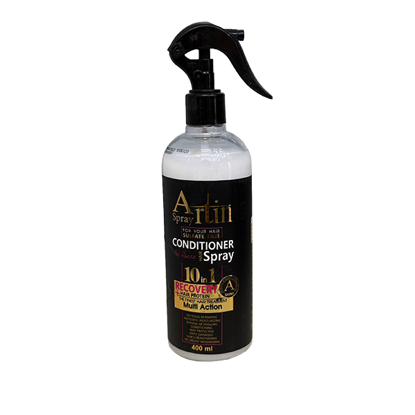 hair-protein-10-in-1-hair-spray اسپری نرمکننده و ترمیمکننده آرتین مناسب موهای آسیب دیده حجم ۴۰۰ میلیلیتر