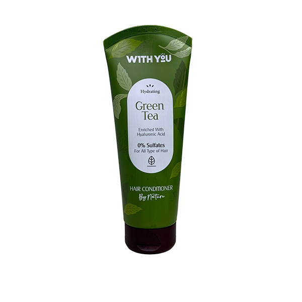 with-you-hydrating-green-tea-hair-conditioner نرم کننده مو With You حاوی چای سبز و هیالورونیک اسید بدون سولفات