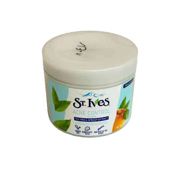 t-Ives-Acne-Control-Scrub-Tea-Tree-Apricot اسکراب صورت سنت ایوز Acne Control حاوی عصاره درخت چای و زردآلو